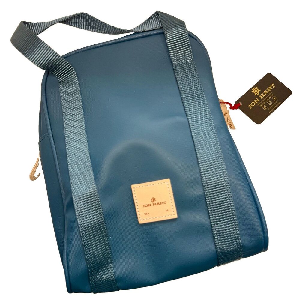 JON HART Shag Bag In French Blue Coated Canvas Carry Bag New